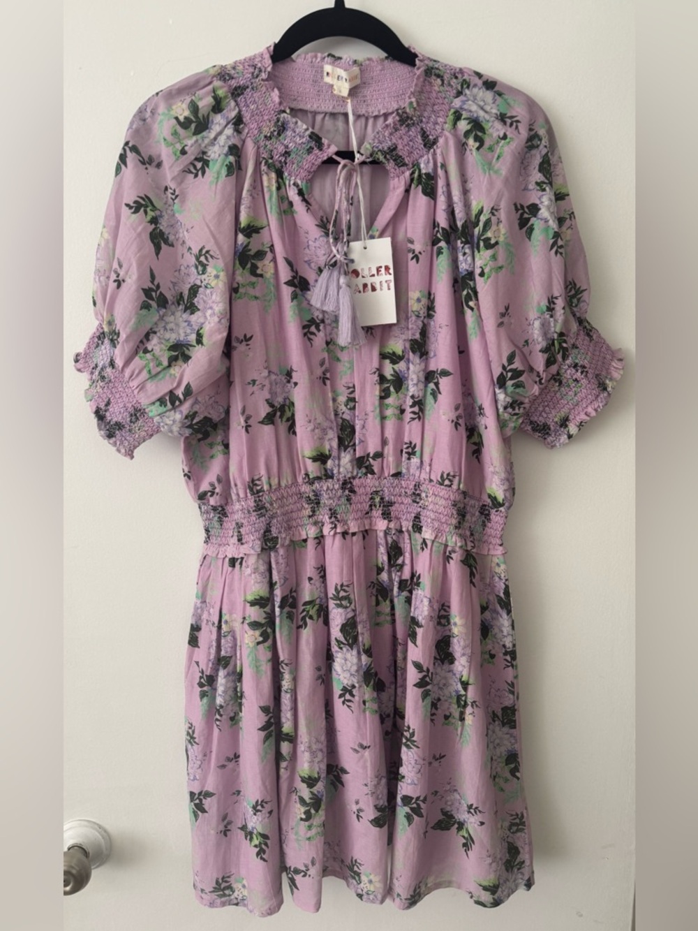 Roller Rabbit Twilight Dahlia Fiorella Silk-Blend Mini Dress
